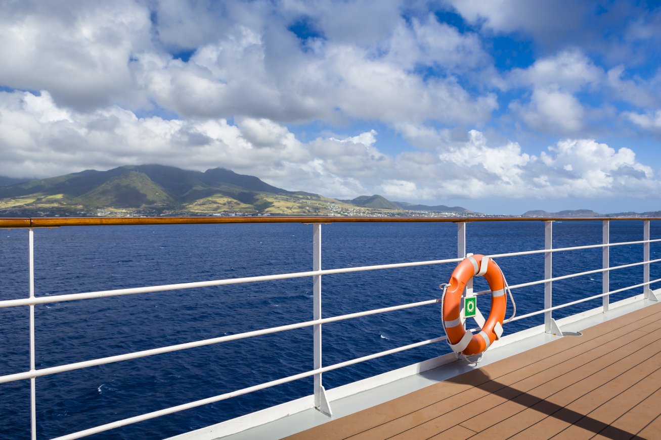 Cruise ship deck with buoy
