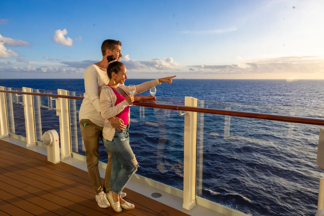 Young couple on a cruise